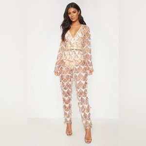 Gold sequin romper